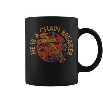 Vintage Chain Breaker Saved Born Again Cross Coffee Mug - Monsterry