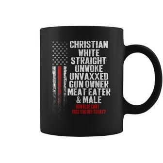 Vintage Christian White Straight Unwoke Unvaxxed Gun Owner Coffee Mug - Seseable