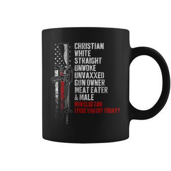 Vintage Christian White Straight Unwoke Unvaxxed Gun Owner Coffee Mug - Monsterry DE