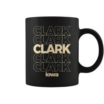Vintage Clark Iowa Repeating Text Coffee Mug | Mazezy UK