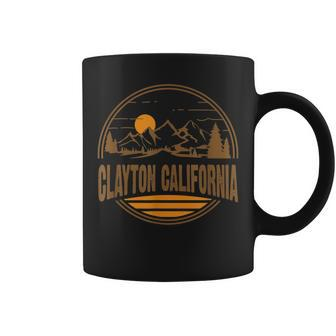 Vintage Clayton California Mountain Hiking Souvenir Print Coffee Mug - Monsterry AU