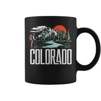 Vintage Colorado Hiking Retro Mountain Backpacker Graphic Pullover Coffee Mug | Mazezy