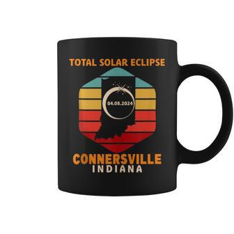 Vintage Connersville Indiana Total Solar Eclipse 2024 Coffee Mug - Thegiftio