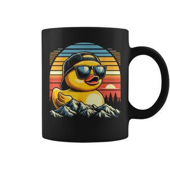 Vintage Cool Duck With Sunglasses & Mountain View Coffee Mug - Monsterry CA