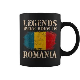 Vintage Romanian Flag Legends Were Born In Romania Coffee Mug - Monsterry AU