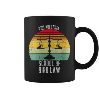 Vintage Distress Sunset Philadelphia School Of Bird Law Coffee Mug - Monsterry