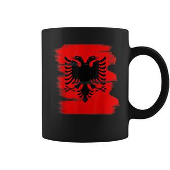 Vintage Distressed Albania Country Albanian Flag Coffee Mug - Monsterry