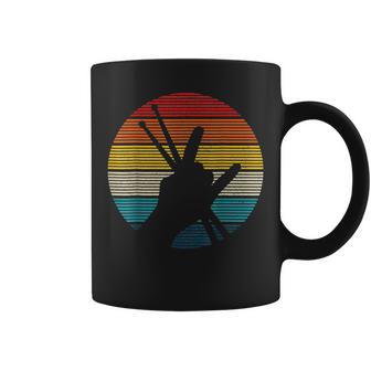 Vintage Drummer Drum Sticks Rock & Roll Hand Horns Coffee Mug - Monsterry UK