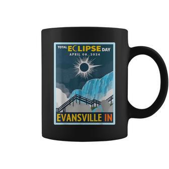 Vintage Evansville Indiana In Total Solar Eclipse 2024 Coffee Mug - Monsterry UK