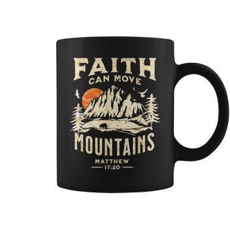 Vintage Faith Can Move Mountains Christian Coffee Mug | Mazezy CA
