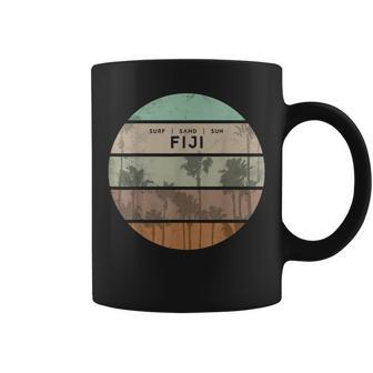 Vintage Fiji Surf Sand Sun Retro Beach Palm Coffee Mug - Monsterry UK