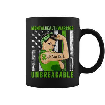 Vintage Flag American Support Warrior Mental Health Coffee Mug - Monsterry