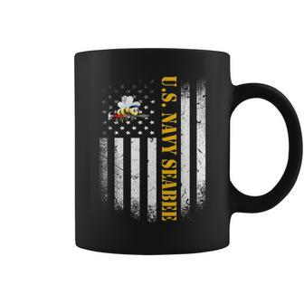 Vintage Flag American Us Navy Seabee Logo Eagle Dad Coffee Mug - Monsterry AU