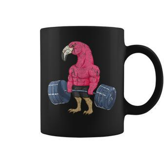 Vintage Flamingo Weightlifting Bodybuilder Muscle Fitness Coffee Mug - Monsterry