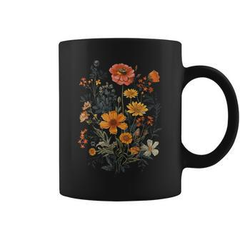 Vintage Flowers Floral Pressed Flower Coffee Mug - Seseable
