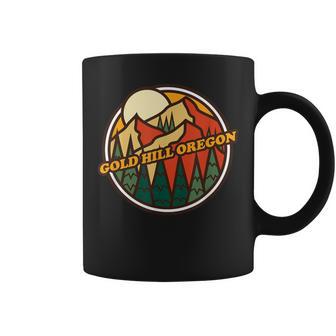 Vintage Gold Hill Oregon Mountain Hiking Souvenir Print Coffee Mug - Monsterry