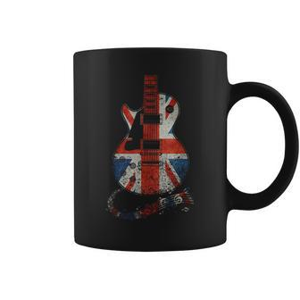 Vintage Guitar British Jack Union Flag Rock Guitarist Coffee Mug - Monsterry UK