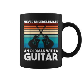 Vintage Guitar Never Underestimate An Old Man With A Guitar Coffee Mug - Monsterry
