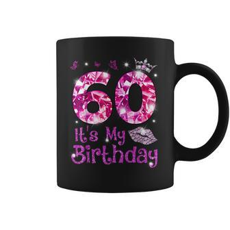 Vintage Happy 60 It's My Birthday Crown Lips 60Th Birthday Coffee Mug - Monsterry AU