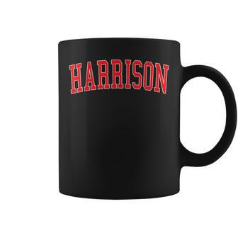 Vintage Harrison Ar Distressed Red Varsity Style Coffee Mug - Seseable
