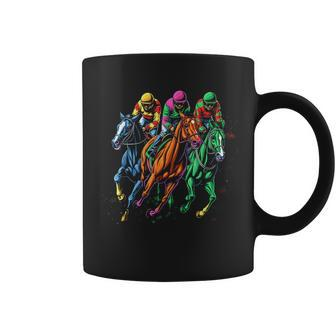 Vintage Horse Racing Painting Horse And Derby Lovers Coffee Mug - Monsterry
