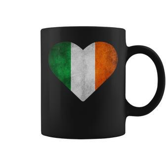 Vintage Irish Flag Heart Shape St Patrick’S Day Coffee Mug - Monsterry
