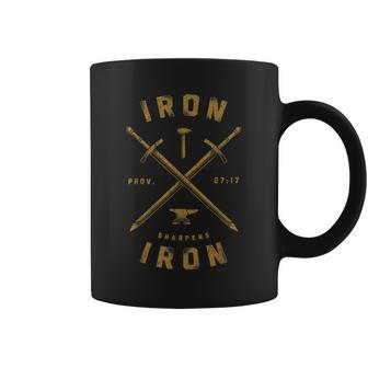 Vintage Iron Sharpens Iron Strong Christian Coffee Mug - Monsterry