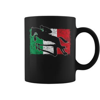 Vintage Italian Flag Italy Horse Jumping Equestrian Coffee Mug - Monsterry