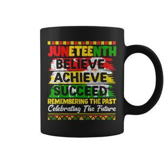 Vintage Junenth Believe Achieve Succeed Pride African Men Coffee Mug - Monsterry DE