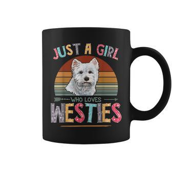 Vintage Just A Girl Who Loves Westies Dog Lovers Women Coffee Mug - Monsterry UK