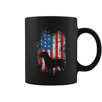 Vintage Labrador American Usa Flag For Dog Lover Coffee Mug | Mazezy