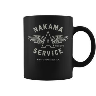 Vintage Megs Nakama Clay Gas Station Logo Coffee Mug - Monsterry