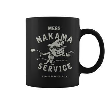 Vintage Megs Nakama Gas Station Reversed Clay Attendant Coffee Mug - Monsterry