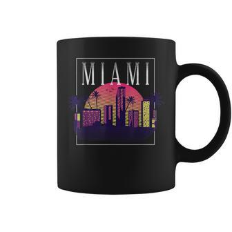 Vintage Miami Florida Cityscape Retro Graphic Coffee Mug - Monsterry CA