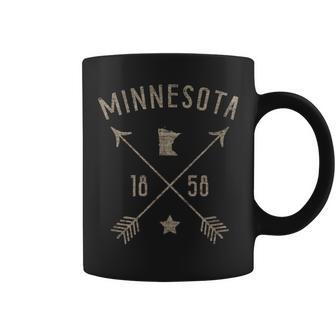 Vintage Minnesota Distressed Home State Map Boho Arrows Coffee Mug - Monsterry DE