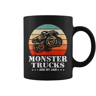 Vintage Monster Truck Are My Jam Retro Sunset Cool Engines Coffee Mug - Monsterry