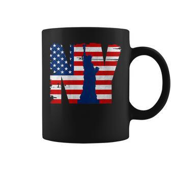 Vintage New York City Usa Flag Graphic New York City Coffee Mug - Monsterry AU