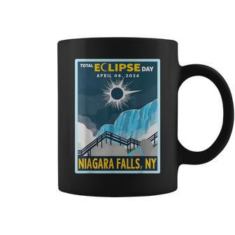 Vintage Niagara Falls New York Total Solar Eclipse 2024 Coffee Mug | Mazezy