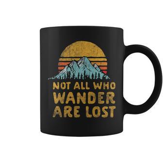 Vintage Not All Who Wander Are Lost Simple Mountains Coffee Mug - Monsterry CA