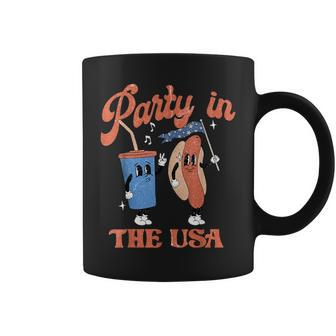 Vintage Party In Usa The 4Th Of July Hot Dog Coffee Mug - Monsterry UK