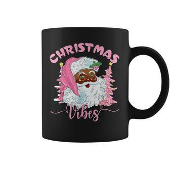 Vintage Pink Santa Claus Christmas Vibes Holiday Xmas Coffee Mug | Mazezy UK