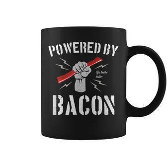 Vintage Powered By Bacon Life Tastes Better Coffee Mug - Monsterry UK