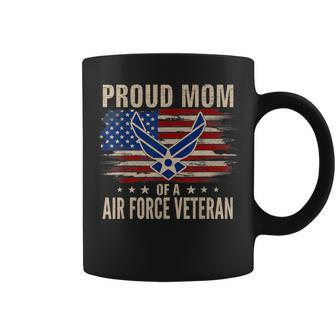 Vintage Proud Mom Of A Air Force Veteran American Flag Coffee Mug - Monsterry CA