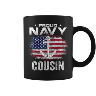 Vintage Proud Navy Cousin With American Flag Veteran Coffee Mug - Monsterry