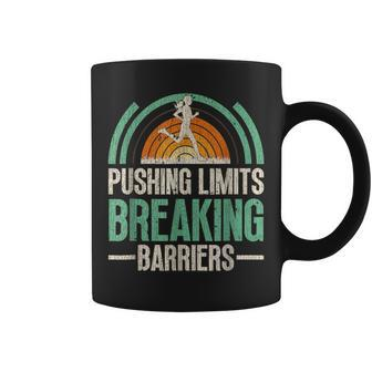 Vintage Pushing Limits Breaking Barriers Athlete Race Marath Coffee Mug - Monsterry AU