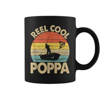 Vintage Reel Cool Poppa Fishing Father's Day Fisherman Coffee Mug - Thegiftio UK