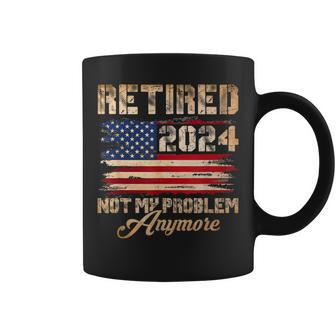 Vintage Retired 2024 Not My Problem Anymore American Flag Coffee Mug | Mazezy