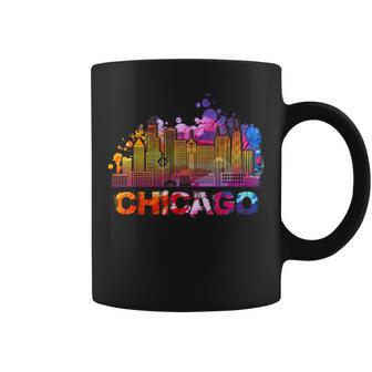 Vintage Retro Chicago Illinois Skyline Coffee Mug - Monsterry