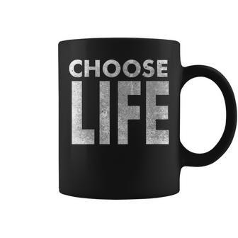 Vintage Retro Choose Life 80S Distressed Look Coffee Mug - Thegiftio UK