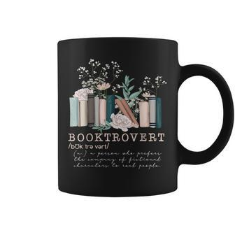 Vintage Retro Floral Booktrovert Book Reader Lover Womens Coffee Mug - Seseable